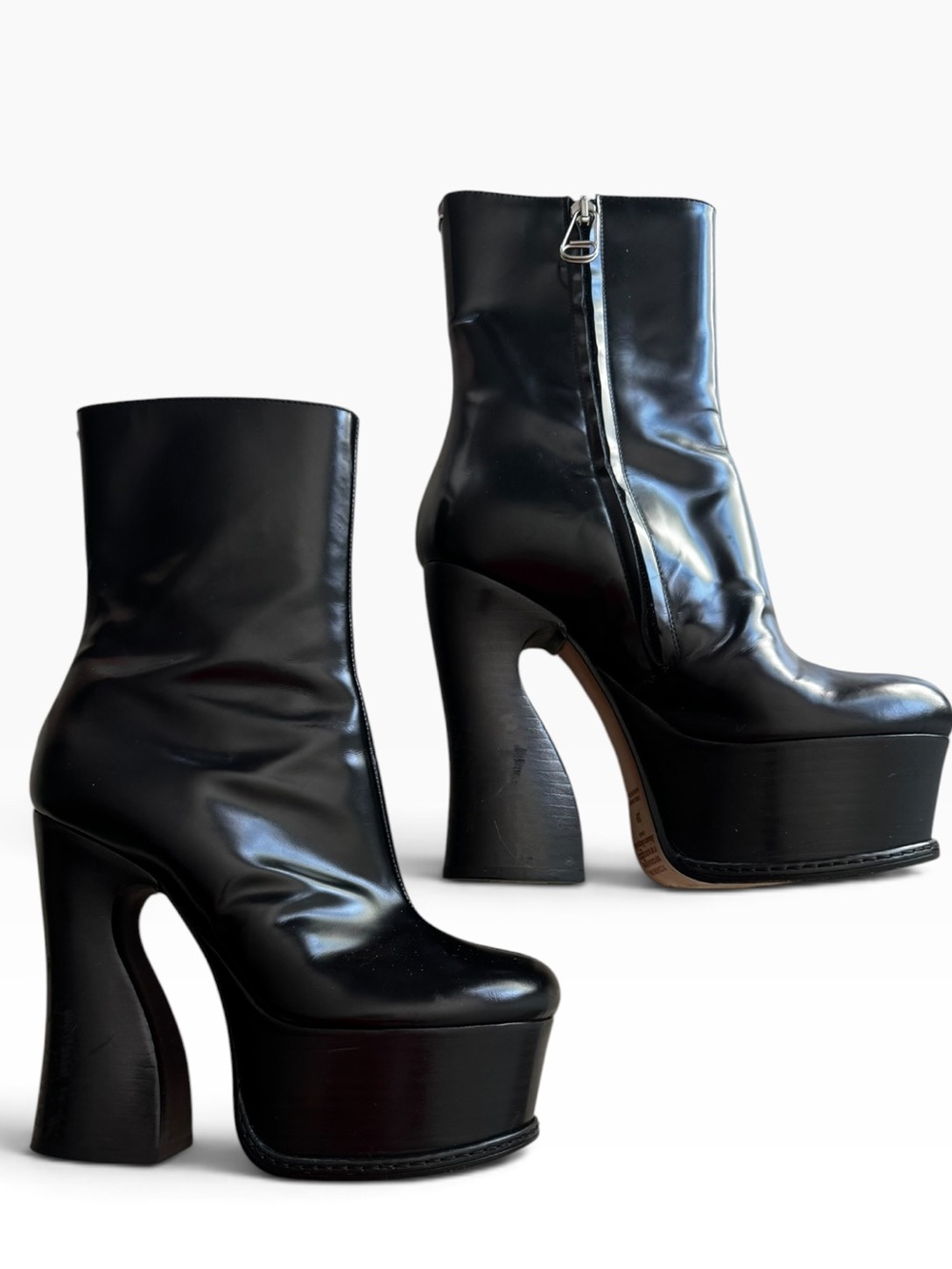 MMargiela (fall 2016 runway) black patent leather Platform boots Sz.38